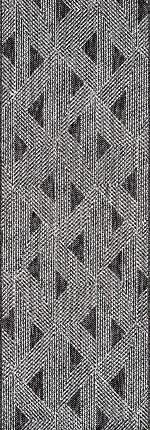 Novogratz by Momeni Rugs Villa Como – Alfombra de área para interiores y exteriores, 2 x 10 pies, color carbón