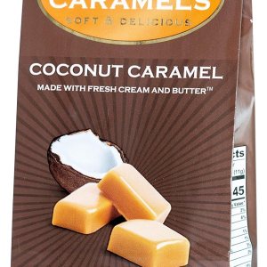 J Morgan Confections Heavenly Caramel Sabor a coco Bolsa de 4.7 onzas, paquete de 4 Caramelos de caramelo de mantequilla gourmet suaves y J Morgan Confections Heavenly Caramel Sabor a coco Bolsa de 4.7 onzas, paquete de 4 Caramelos de caramelo de mantequilla gourmet suaves y