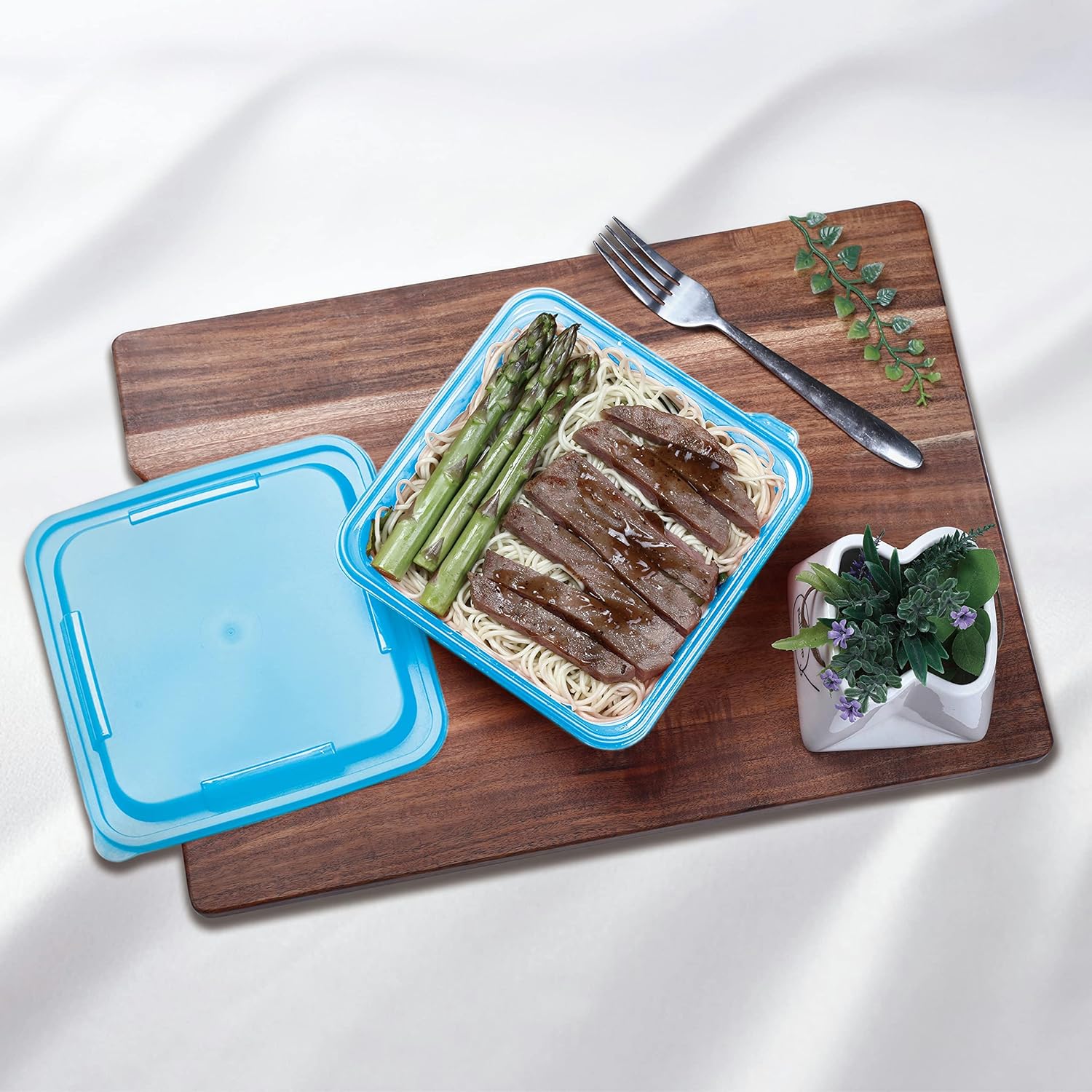 Paquete de 15 recipientes de plástico reutilizables para almacenamiento de alimentos, cajas Bento, contenedor de preparación de comidas para comida