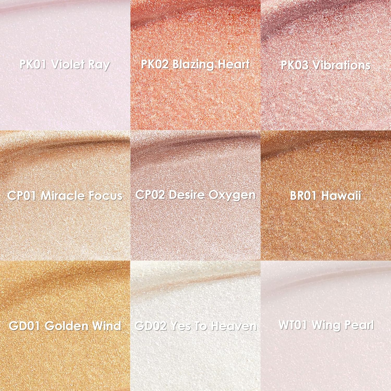 FOCALLURE Resaltador líquido brillante, fórmula crema suave y acabado no graso, ofrece un brillo natural, iluminador de larga duración, maquillaje