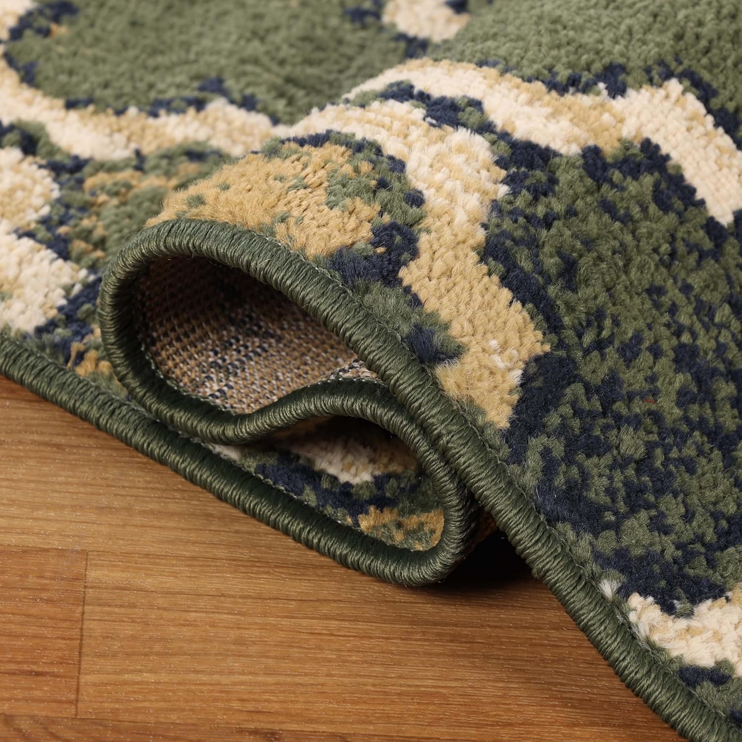SUPERIOR – Alfombra de área pequeña para interiores, con respaldo de yute, perfecta para suelos de madera dura, diseño de entramado geométrico