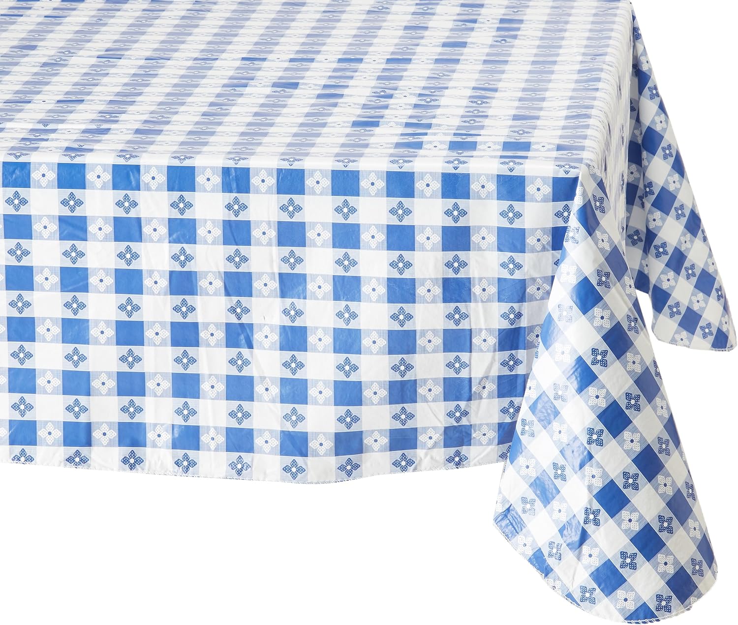Blue Hill – Mantel rectangular azul de 52 x 70 pulgadas, mantel de poliéster para comedor, mantel impermeable y antideslizante para exteriores,