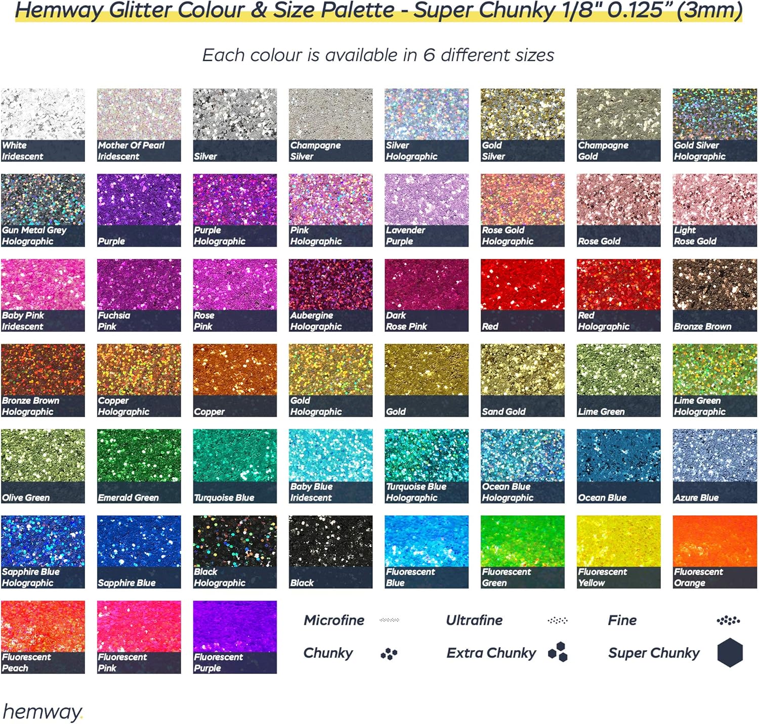 Hemway Ultra Sparkle Glitter – Brillantina metálica en escamas, multiusos, para manualidades, uñas, cosméticos, resina, rostro y cabello, plateado,