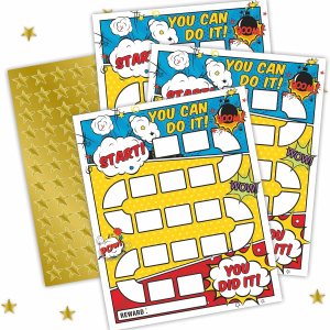 20 tablas de recompensas con 424 calcomanías de estrella dorada, tema de cómic retro, tabla de tareas, tabla de incentivos, tabla de rutina de 20 tablas de recompensas con 424 calcomanías de estrella dorada, tema de cómic retro, tabla de tareas, tabla de incentivos, tabla de rutina de