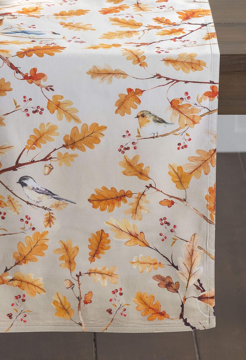 Camino Maison d’ Hermine de mesa, 100 % algodón, diseño para Día de Acción de Gracias y Navidad