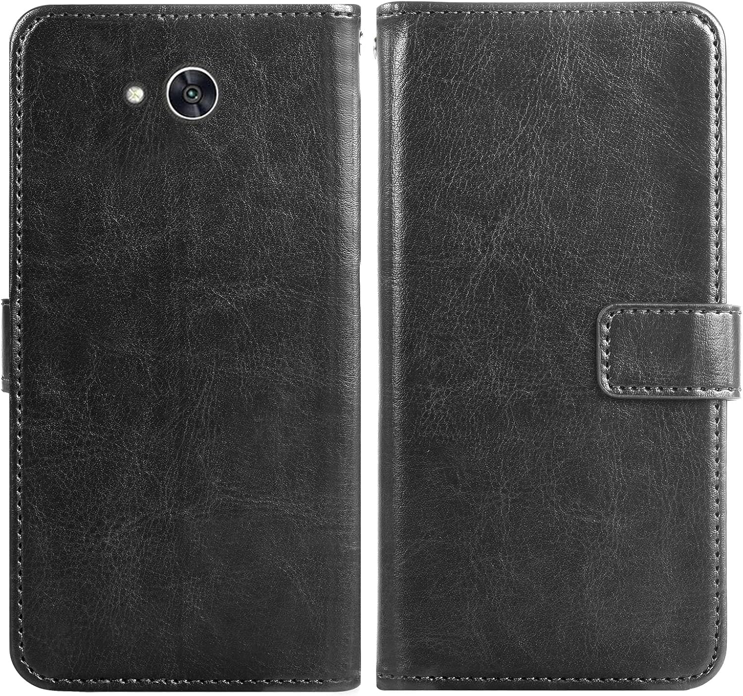 Asuwish Compatible con LG X ChargeFiesta 2 LTEX Power 2X5LV7 – Funda tipo cartera de vidrio templado, protector de pantalla de cuero, soporte para
