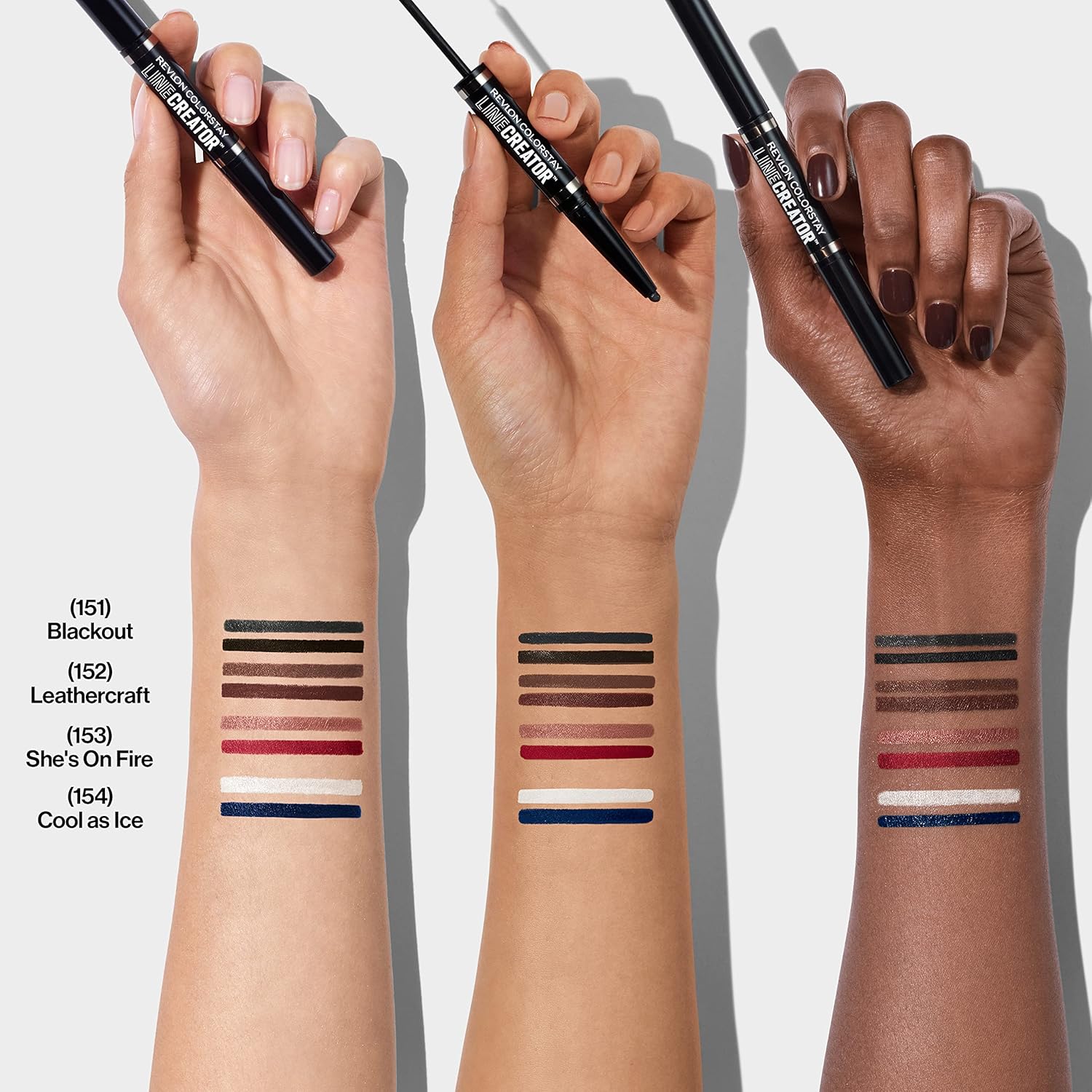 Revlon Delineador líquido y lápiz Kohl ahumado, maquillaje de ojos ColorStay Line Creator, impermeable y resistente a la transferencia, 154 Cool as