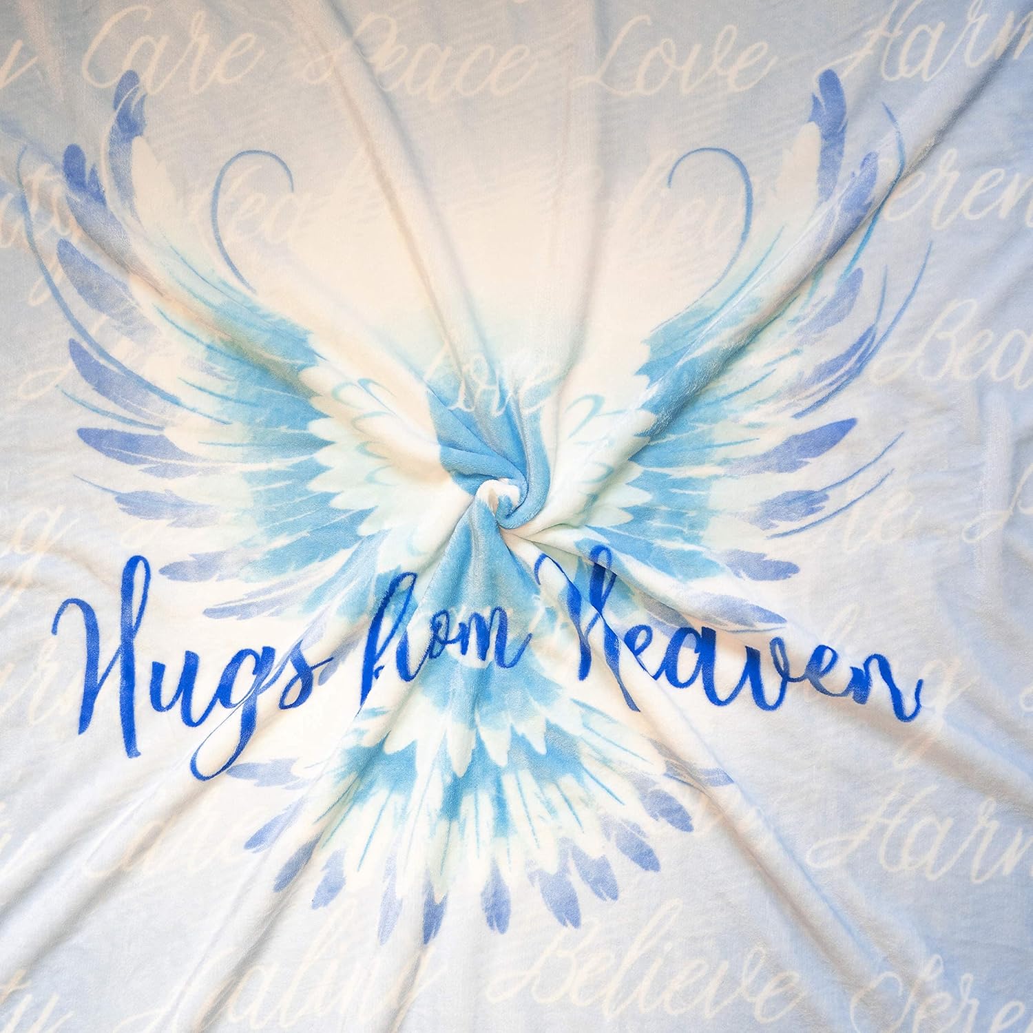 Hugs from Heaven – Manta de terciopelo de lujo, 50 x 60 pulgadas, sentimientos suaves, color azul