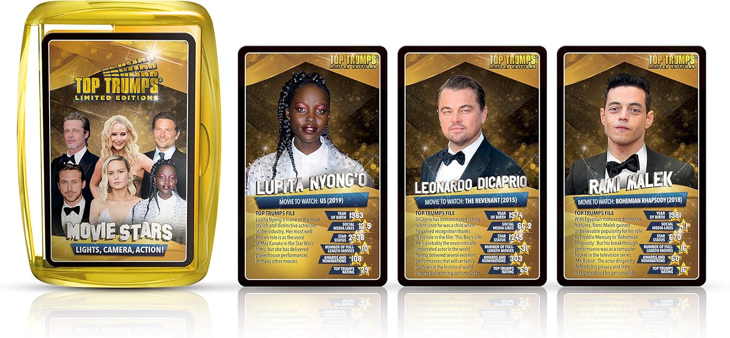 Top Trumps Juego de cartas Top 30 Estrellas de Cine – Juegos familiares para niños y adultos – Juegos de aprendizaje – Juegos de cartas para niños 2