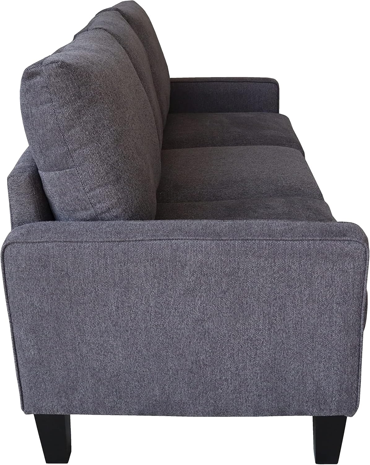 Sofá moderno de mediados de siglo, sofá de 3 plazas de 75 pulgadas con patas de madera maciza y reposabrazos cómodos para sala de estar o