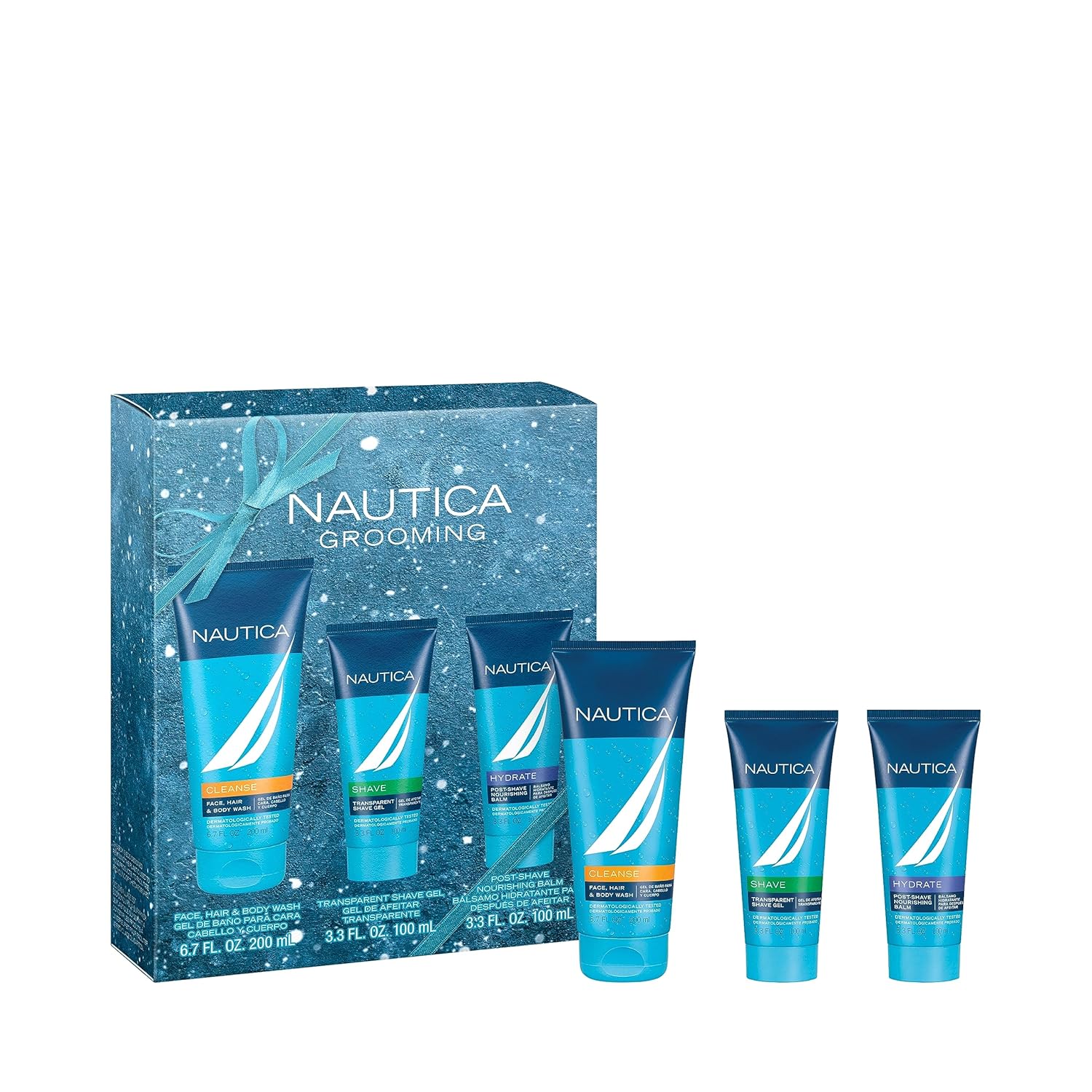 Nautica Grooming – Juego de regalo navideño de 3 piezas para hombre