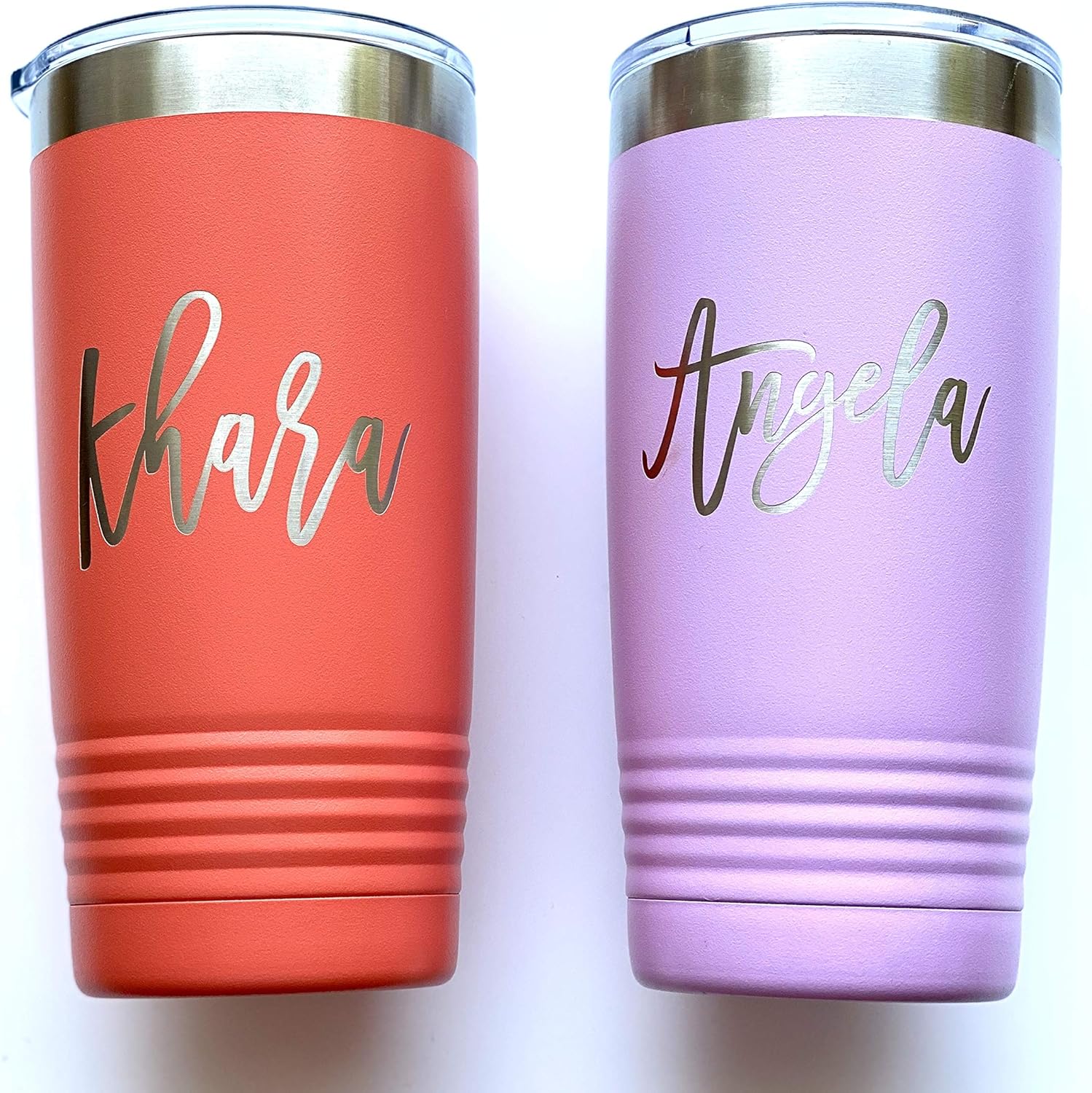 Vaso polar personalizado con tapa grabado láser personalizado  Taza de viaje aislada al vacío de acero inoxidable  Perfecto para bebidas frías o