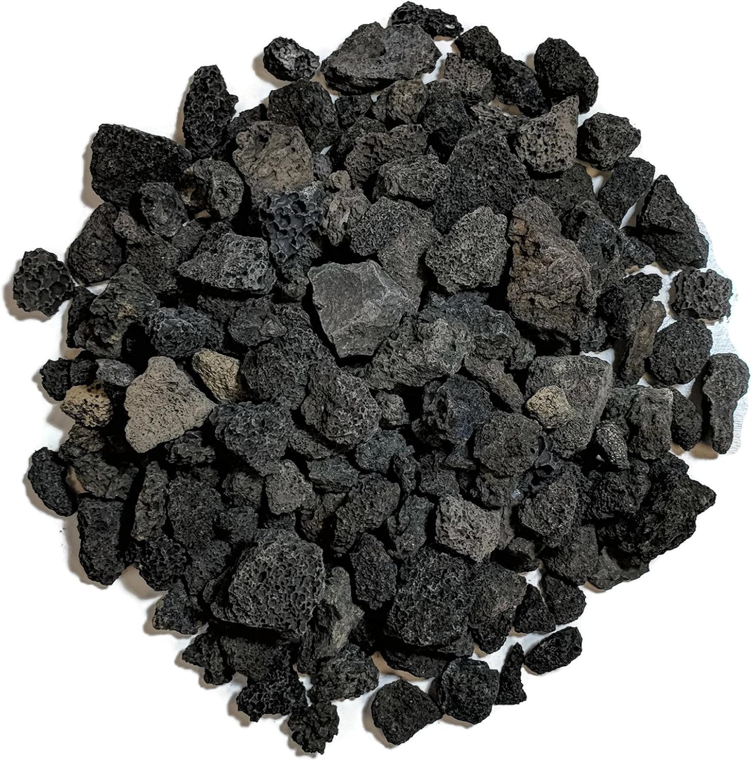 Midwest Hearth Roca de lava para fogatas y juegos de troncos de gas, color negro de 58 a 1-12 pulgadas (bolsa de 10 libras)
