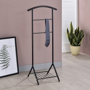 Kings Brand Furniture – Organizador de soporte de metal negro Amos para vestuario, perchero, colgador de contorno, zapatero para pantalones Kings Brand Furniture – Organizador de soporte de metal negro Amos para vestuario, perchero, colgador de contorno, zapatero para pantalones