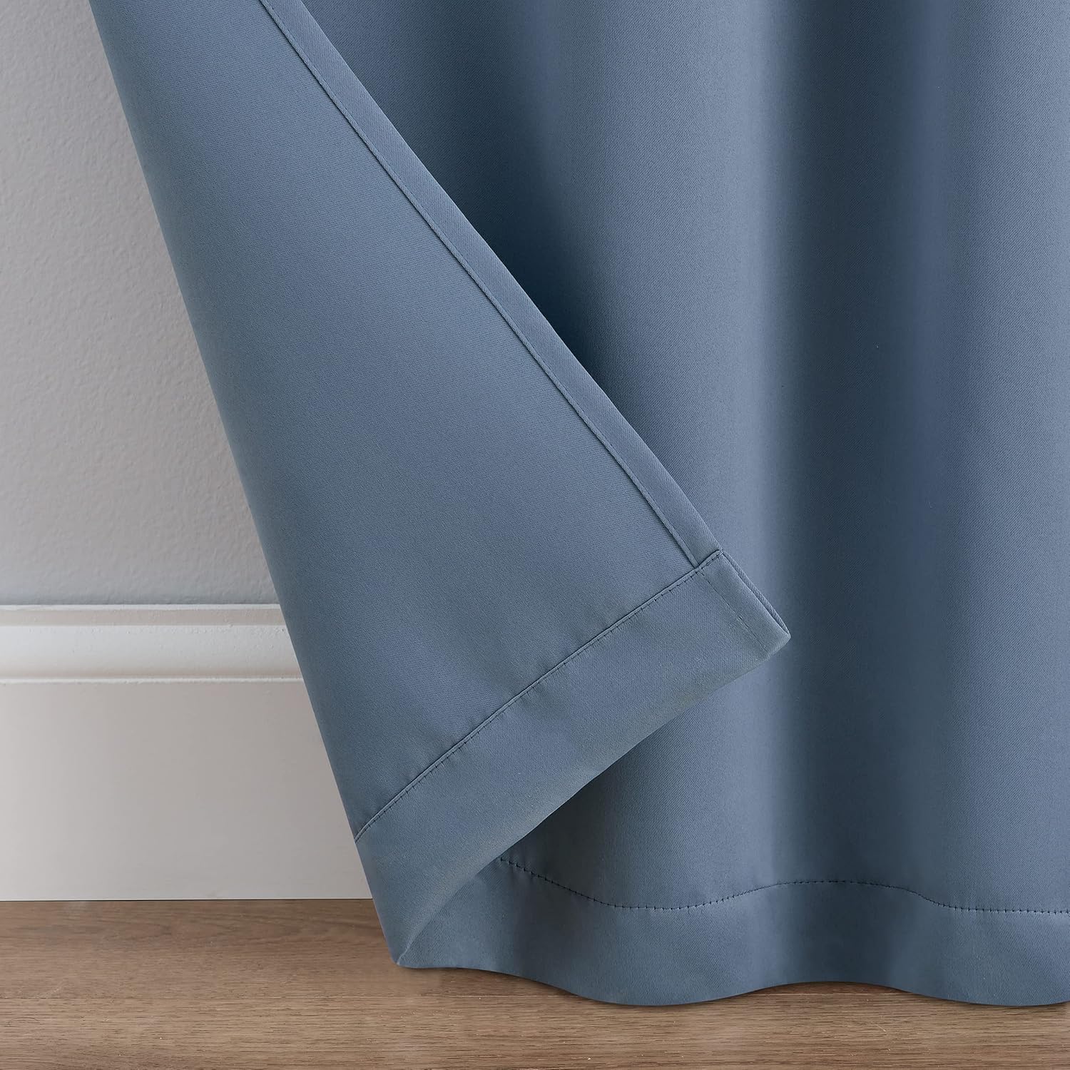 ECLIPSE Langley – Cortinas de triple tejido para oscurecimiento de habitaciones con bolsillo para cortinero (2 paneles), 52 x 63pulgadas, color azul