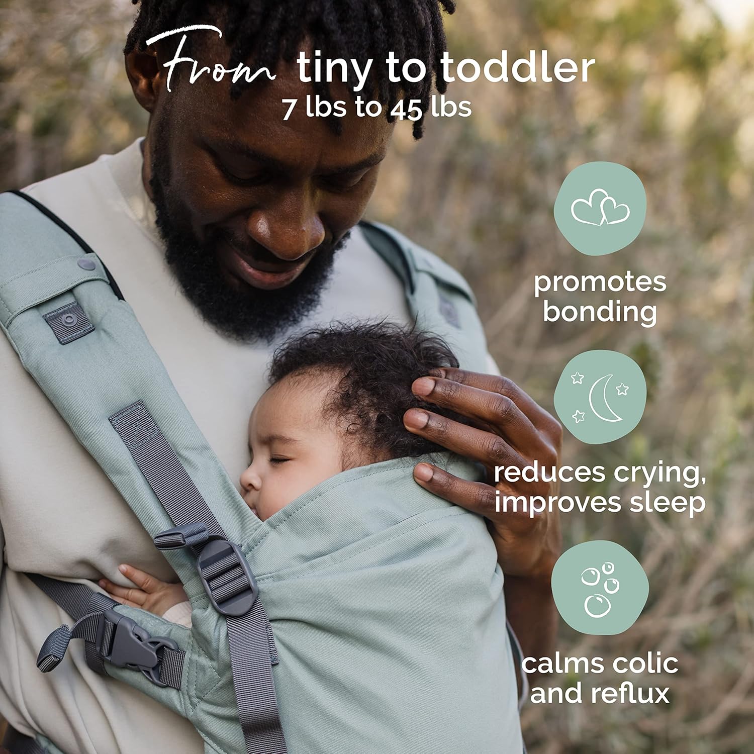 Boba X Portabebés ergonómico  Portabebés ajustable para recién nacidos a niños pequeños, delantero y mochila para bebés de 7 a 45 libras, portabebés