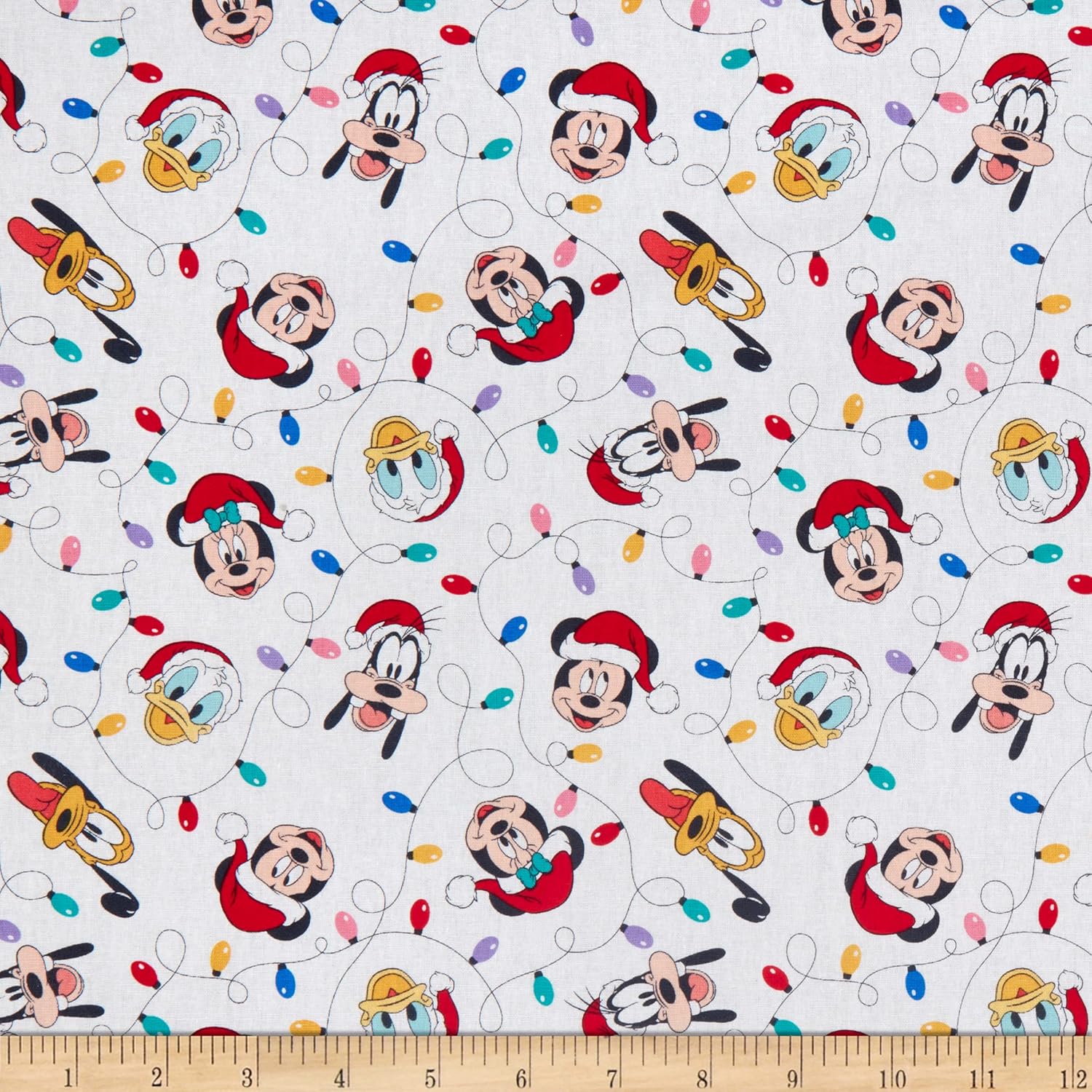 Disney Mickey and Friends – Luces de Navidad blancas, tela por yarda