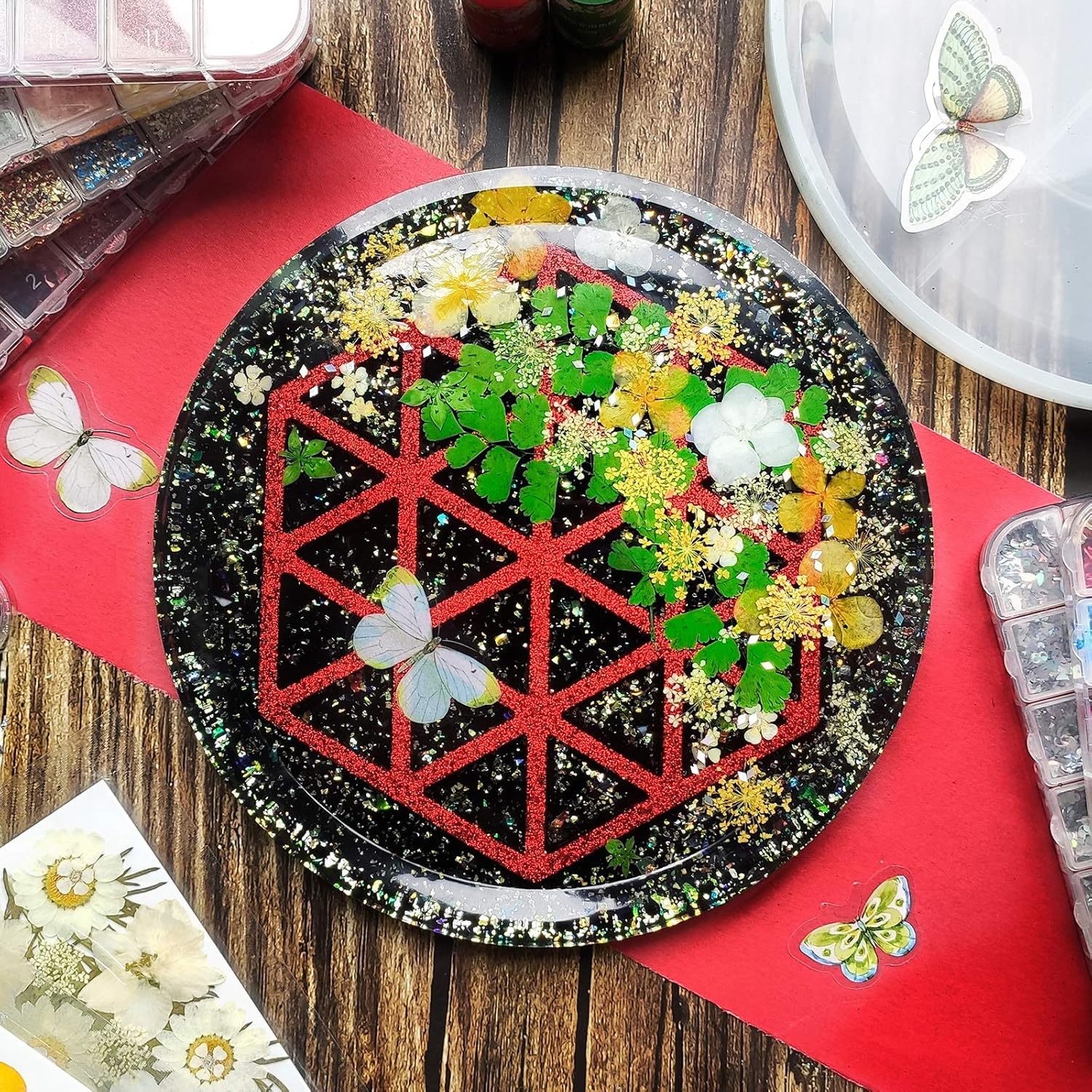 Juego de moldes de silicona de resina epoxi para bandeja de jabón, exhibición de joyas, placa de petri, hormigón, cemento, arcilla polimérica, 7