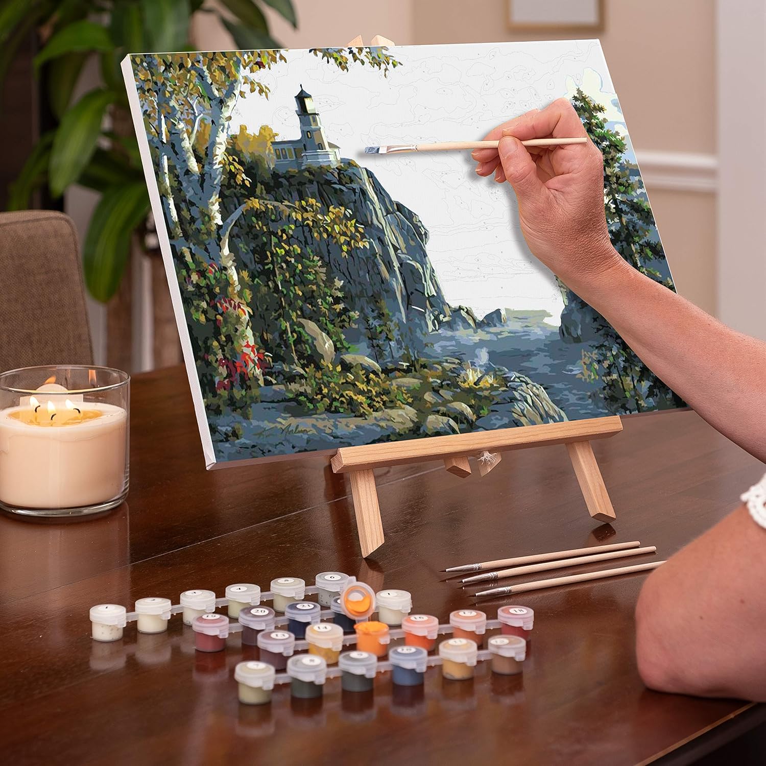 Ledgebay – Pintura por número para adultos  Kits de pintura por números, pintura sin arrugas por números para adultos principiantes, 12 x 16