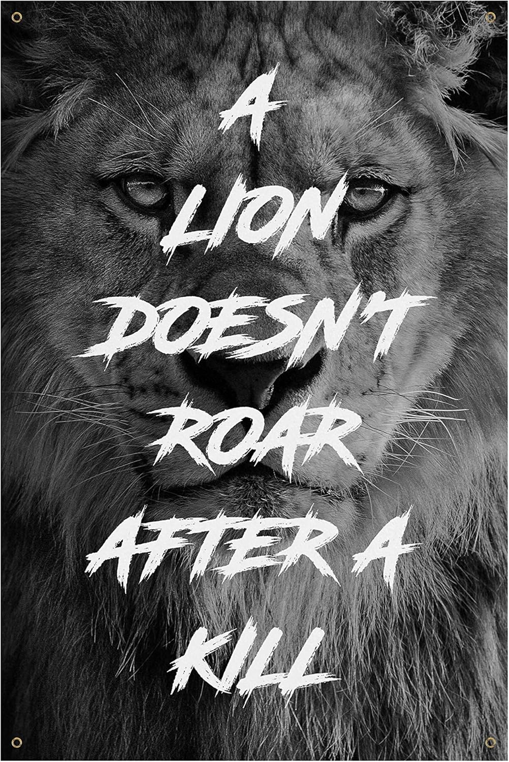 Damdekoli Cartel de león no ruge, decoración de gimnasio en casa, arte de pared con cita motivacional grande, levantamiento de pesas, inspiración
