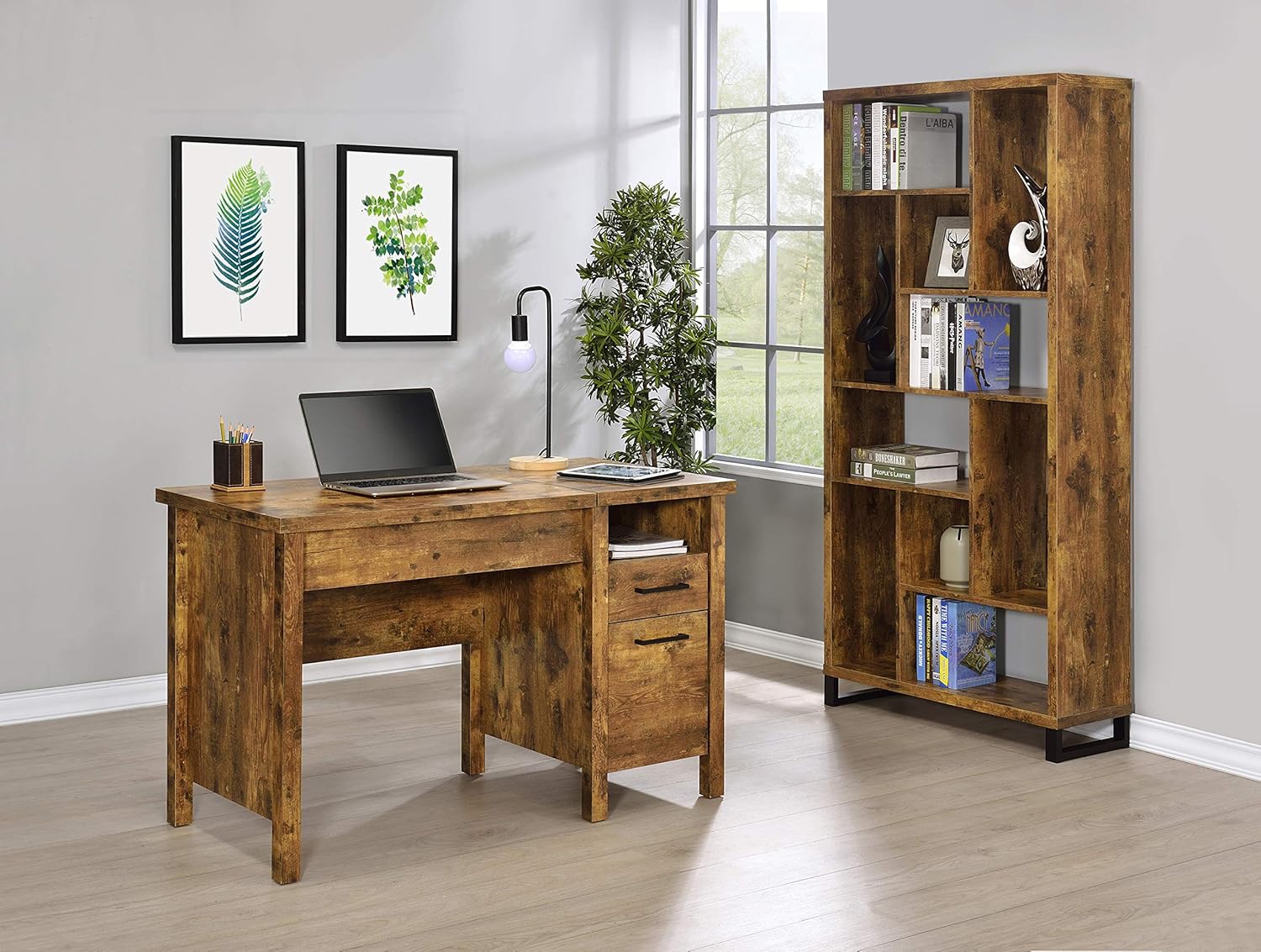 Coaster Furniture Delwin 881240 – Armario de archivos con tapa de elevación antigua, nuez moscada