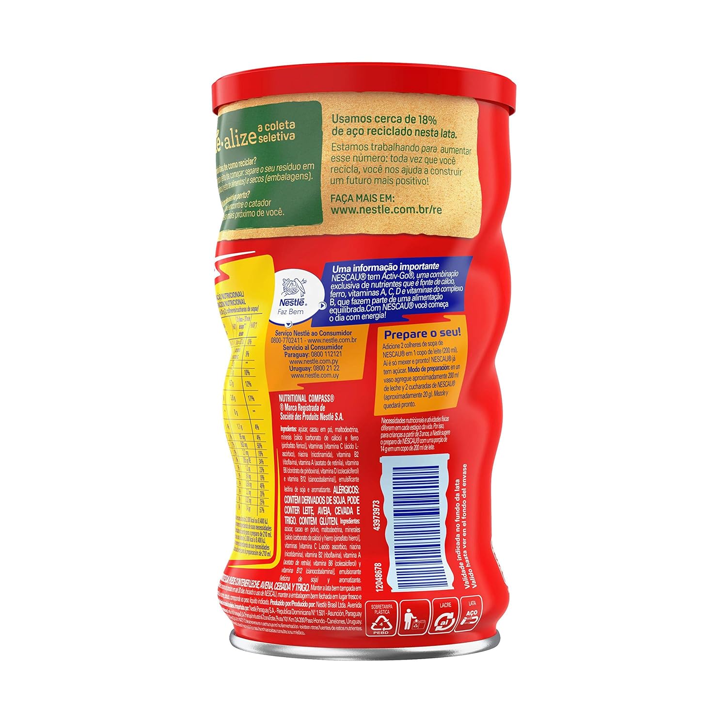 Paquete de 2 Achocolatado Nescau – Nestle -13.05 oz – Chocolate
