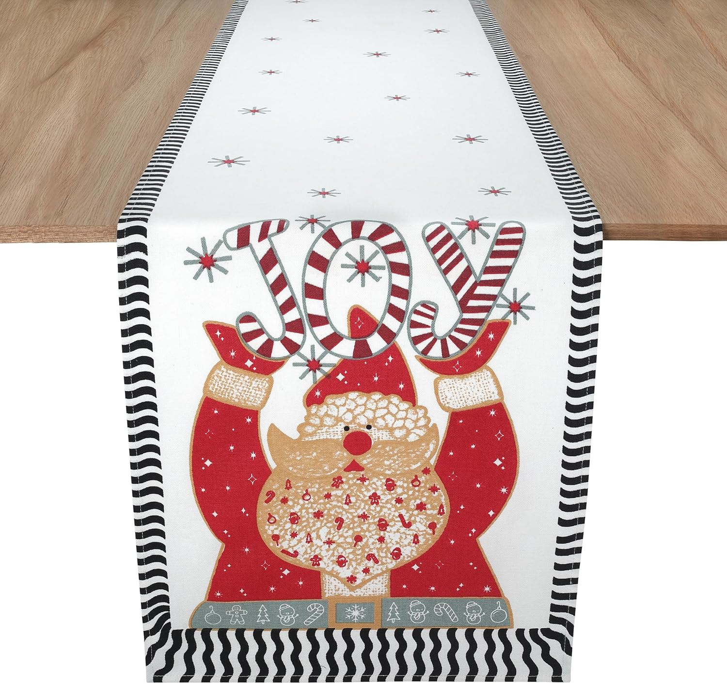 Folkulture Camino de mesa de Navidad de 72 pulgadas de largo para decoración de Navidad, decoración del hogar en interiores, camino de Navidad 100%