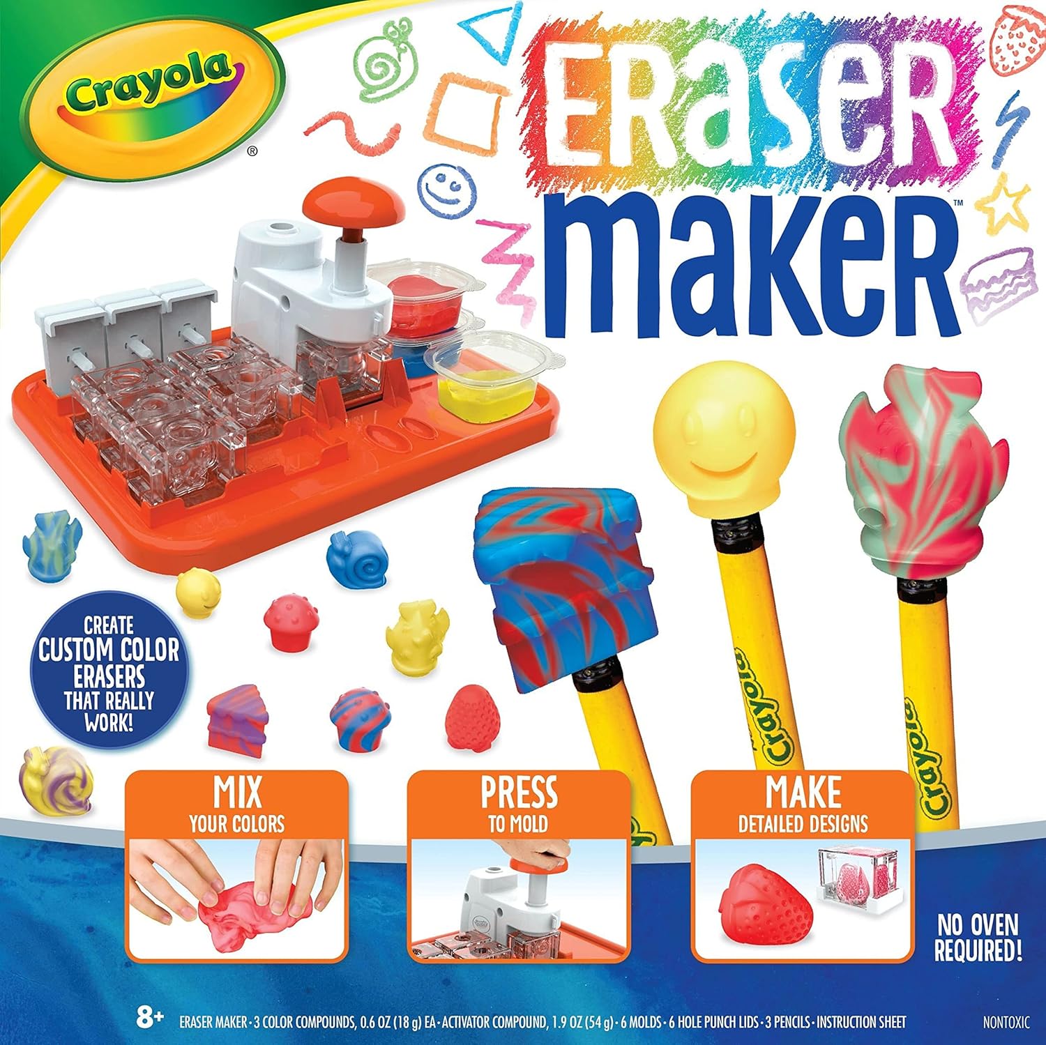 Crayola Fabricante de borradores, kit de manualidades de bricolaje, regalo para niños, 8, 9, 10, 11
