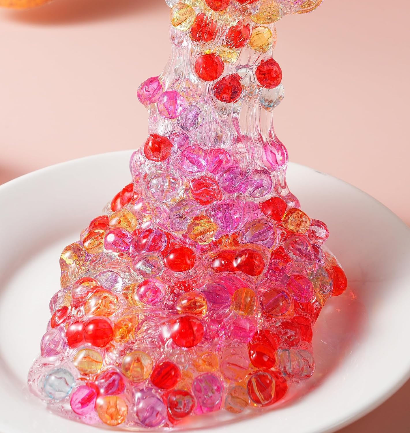 Kit de slime rosa  Slime crujiente de cristal con cuentas de caramelo arcoíris, bonito kit de limo para niñas de 10 a 12 años, kit de slime rosa