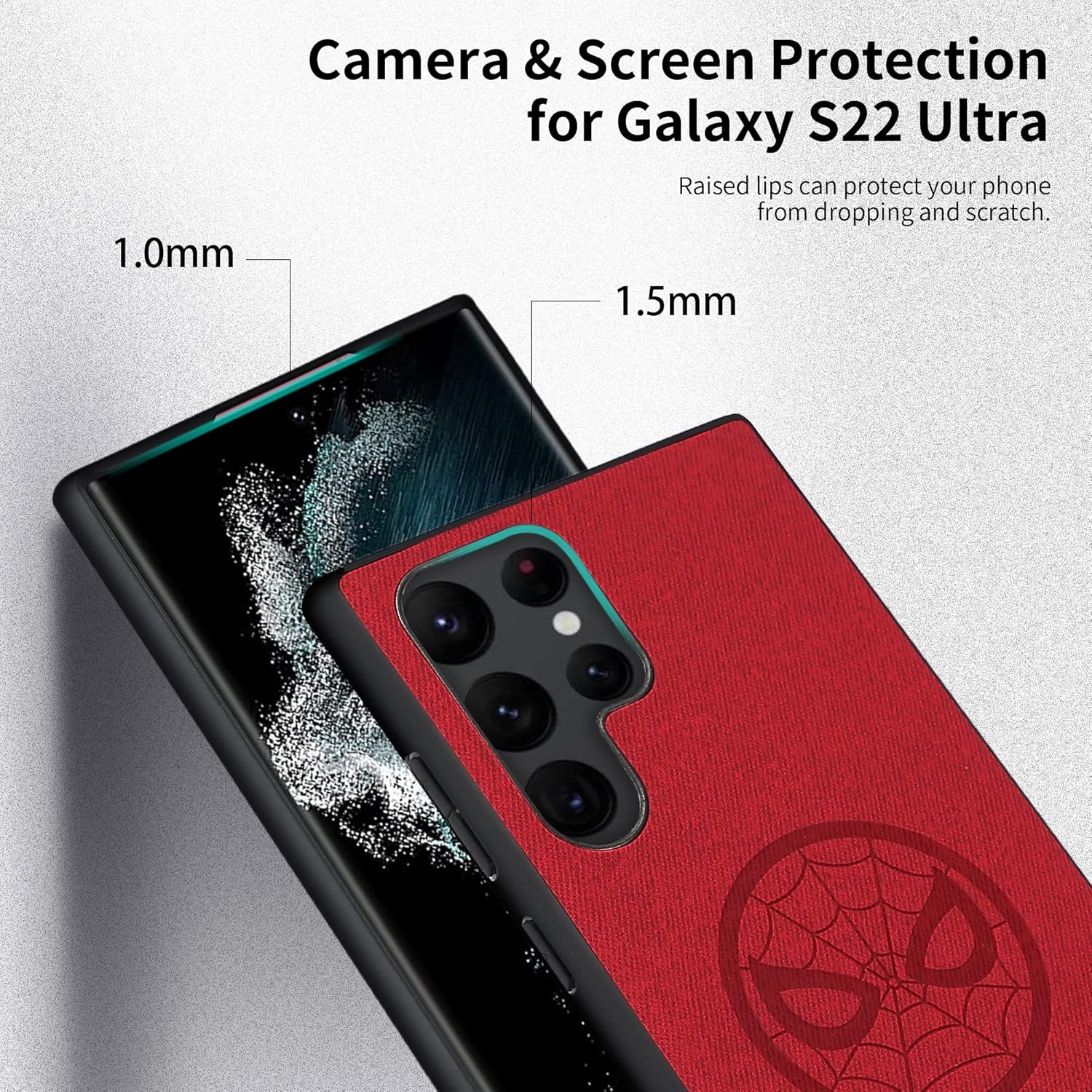 IRON SPIDER Funda para Galaxy S22 Ultra, con personaje de superhéroe Samsung S22 Ultra, funda de piel color rojo araña