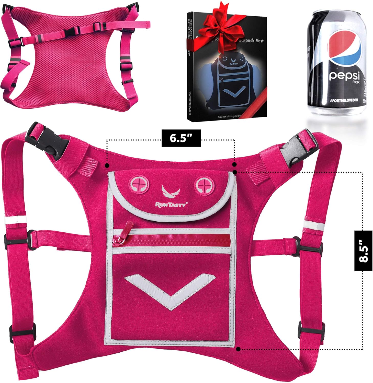 Mini chaleco de mochila para correr para hombres y mujeres, equipo de alta visibilidad, sostiene objetos de valor, cualquier teléfono, ideal para