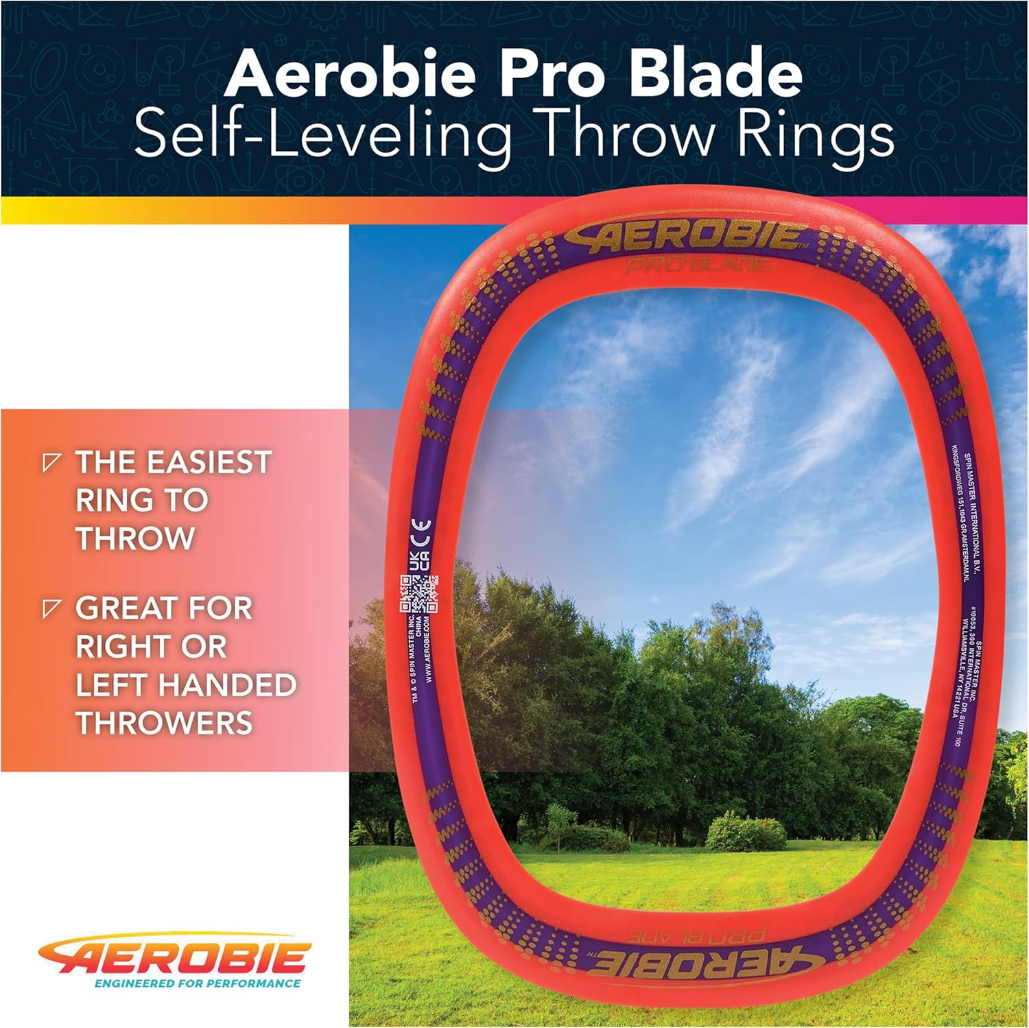 Aerobie Pro Blade – Anillo de tiro ligero para niños, para jugar al golf de disco, juegos en el patio trasero y más, juegos al aire libre para