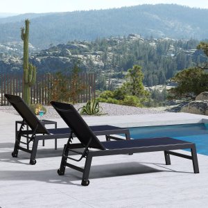 PURPLE LEAF Juego de tumbonas para patio, 2 piezas, textileno, sillas de piscina con ruedas, silla para tomar el sol para exteriores, playa, patio, PURPLE LEAF Juego de tumbonas para patio, 2 piezas, textileno, sillas de piscina con ruedas, silla para tomar el sol para exteriores, playa, patio,