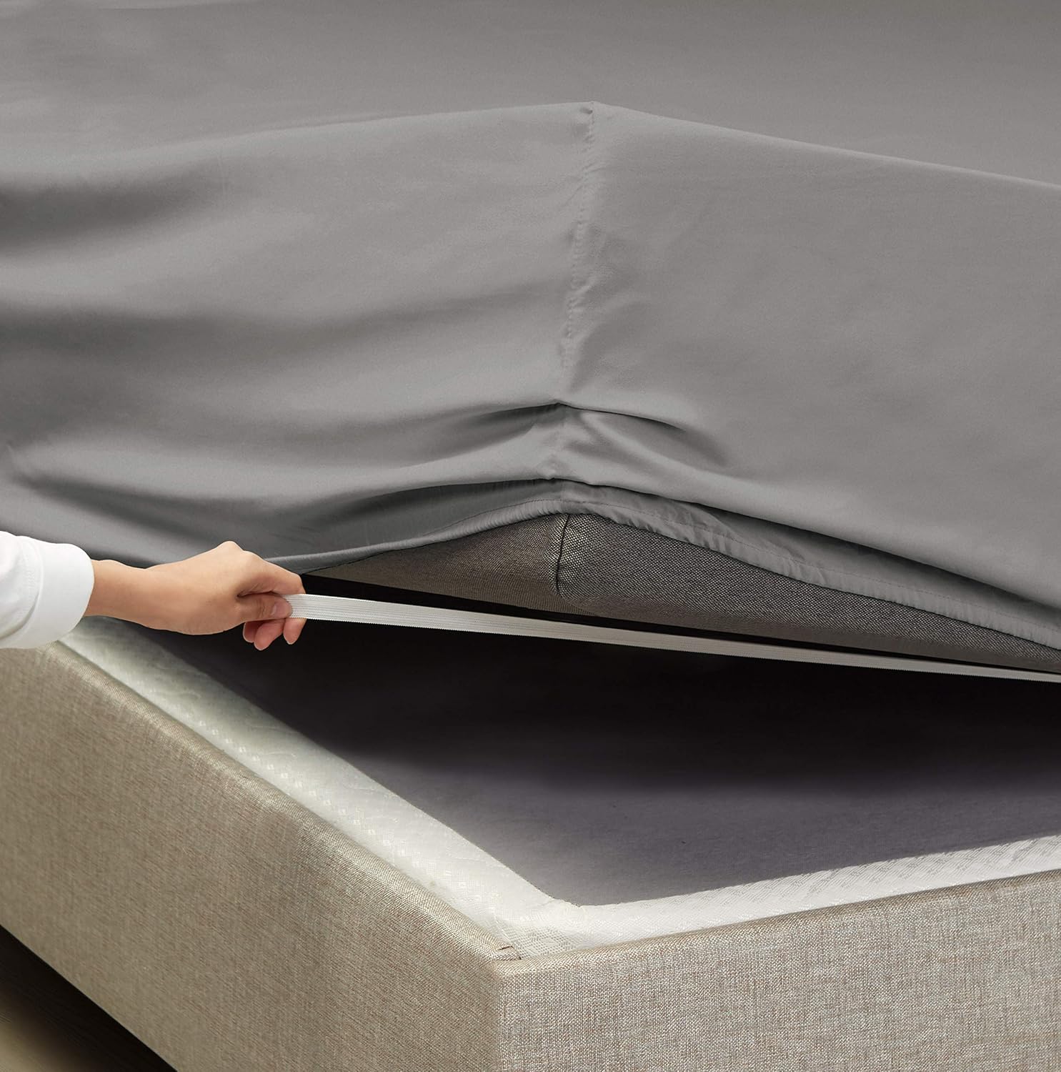 Empyrean Bedding – Sábanas bajeras tamaño Queen, con sábana de cajón extra profunda  Juego de sábanas bajeras extra profundas, de 24 pulgadas, con 2