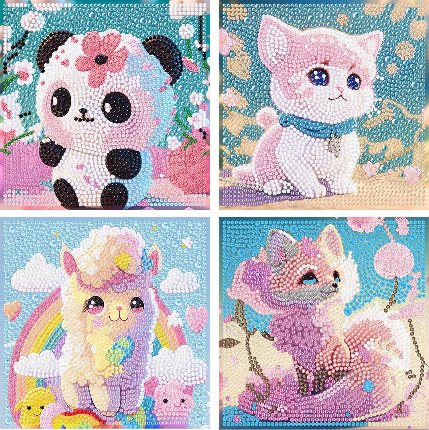 ijbnhd Kits de pintura de diamantes para adultos, animales, arte de diamantes por números, kits de artes y manualidades para niñas de 6 a 8 a 10 a