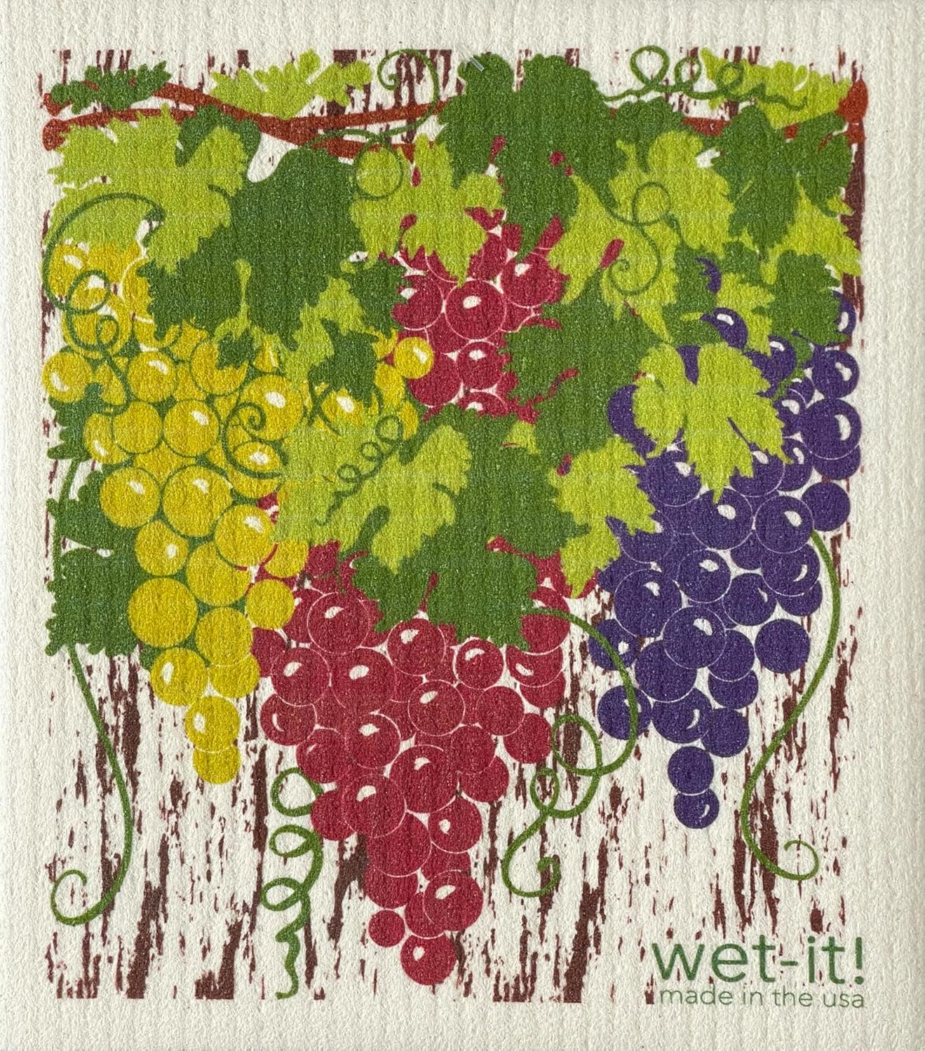 Juego de 3 paños de cocina suecos – Uvas nuevas, alcachofas, aceitunas