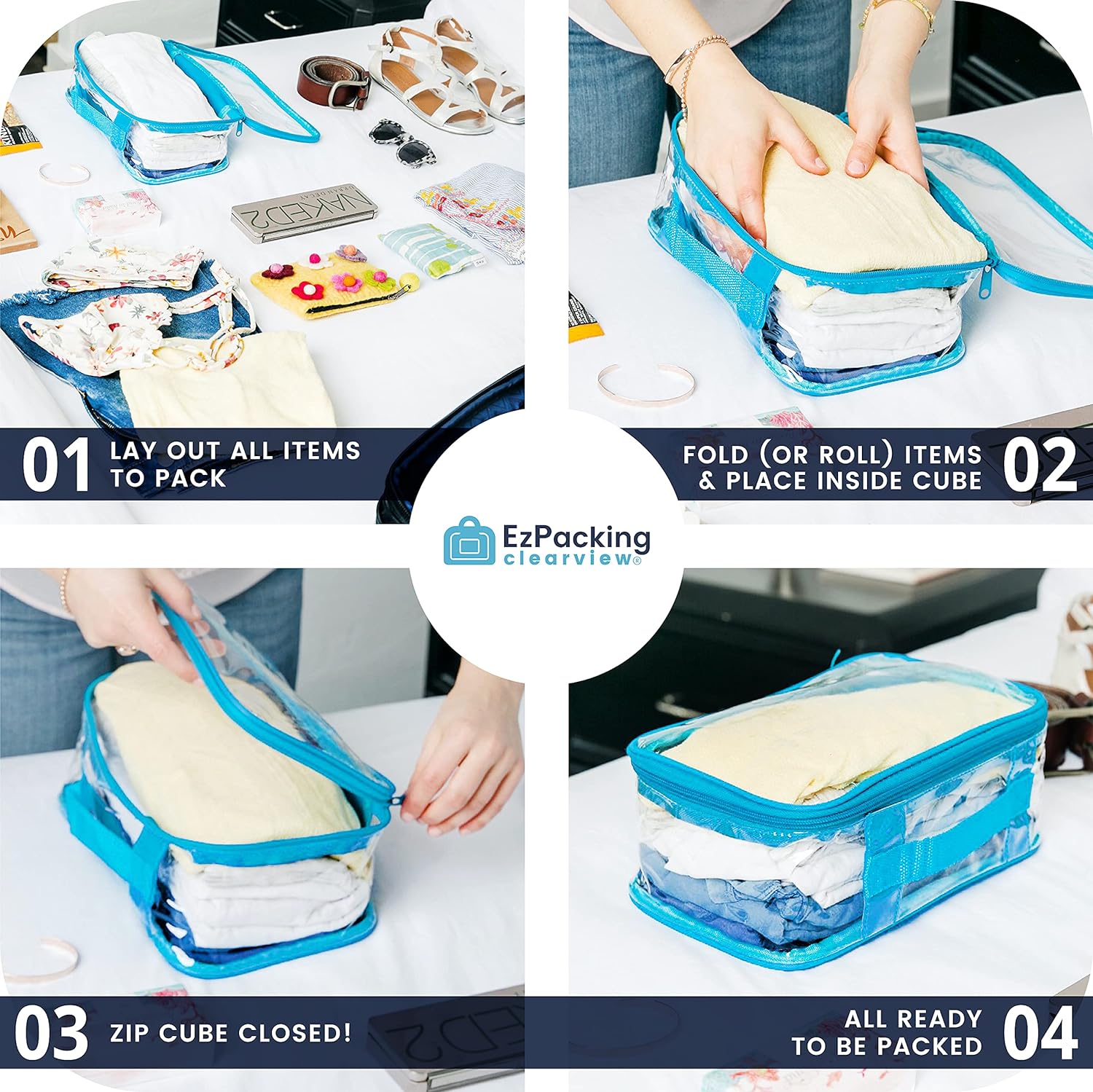 Pequeño cubo de embalaje de viaje transparentebolsa de plástico de PVC transparente para llevar en maleta, mochila o bolsa de pañalesaccesorios