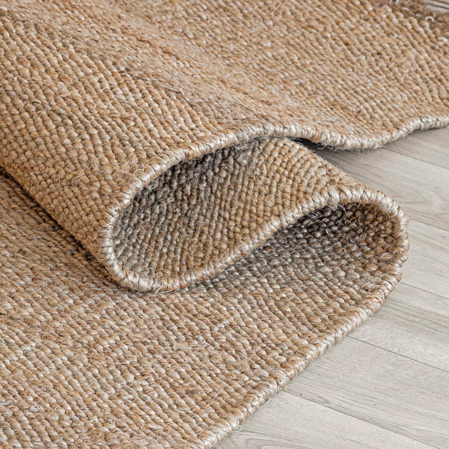 HOMEMONDE Alfombra gruesa de yute de 2 x 6 pies, alfombra bohemia de yute tejida a mano, alfombras para interiores y exteriores, alfombras trenzadas