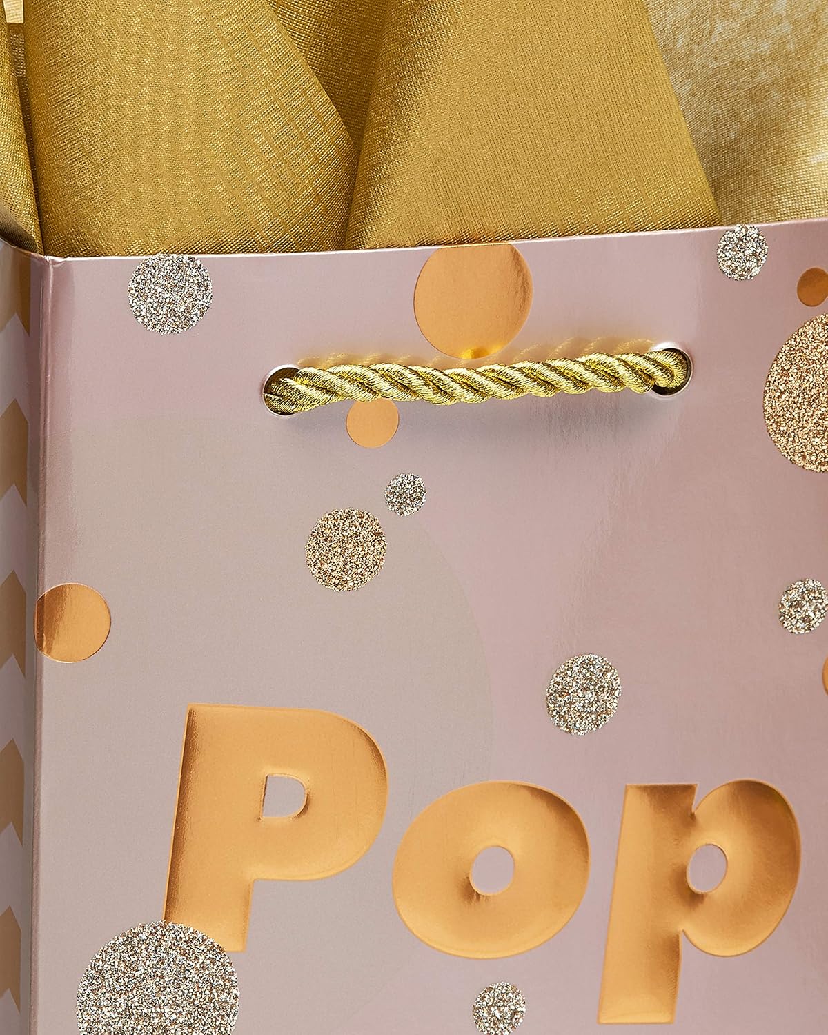 Papyrus Bolsa de regalo de bebidas de 14 pulgadas con papel de seda (Pop Fizz Click) para graduaciones, cumpleaños, bodas, despedidas de soltera y