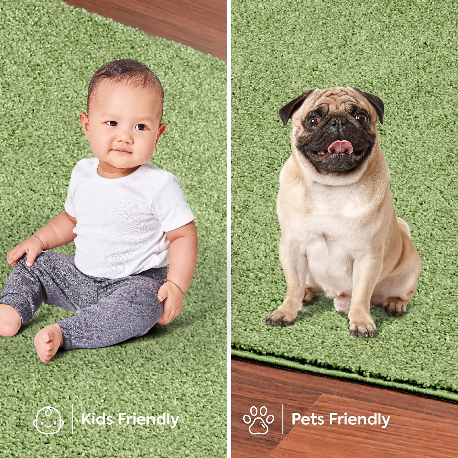 Alfombrilla de color liso, de felpa, moderna, alfombra adecuada para los niños y mascotas Fabricada en EE.UU., forma rectangular, alfombrilla ideal
