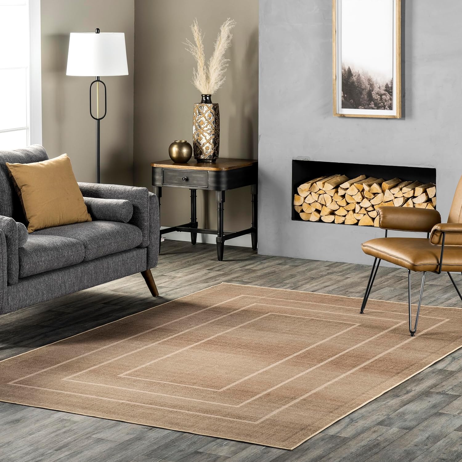 nuLOOM Madie – Alfombra de área lavable a máquina, 4 x 6 pulgadas, color natural