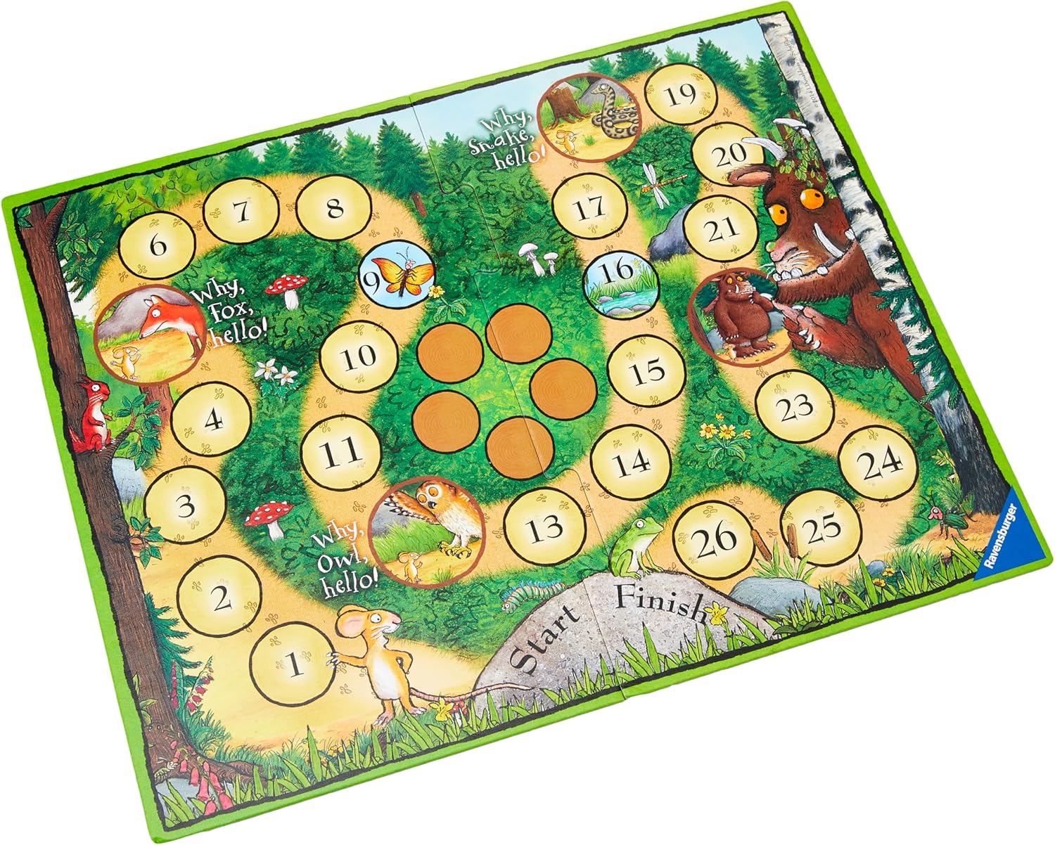 Ravensburger The Gruffalo – Juego de mesa de madera oscura profunda para niños de 3 años en adelante, juguete Gruffalo
