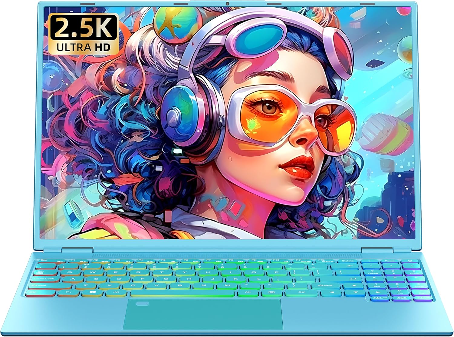 Win 11 ProOffice 2019 16″ Laptop Ultra-Narrow bezels 2.5K FHD(2560×1600) IPS Screen, Celeron N5095,16G RAM, 256GB SSD, Color Backlit KB, Fingerprint