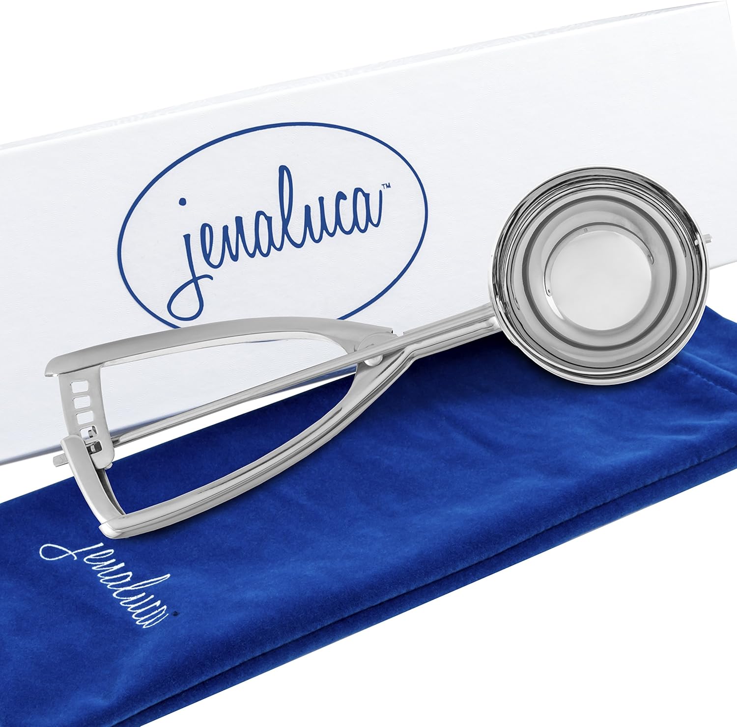 Jenaluca Cuchara para helado188, deacero inoxidable, elegante, Plateado