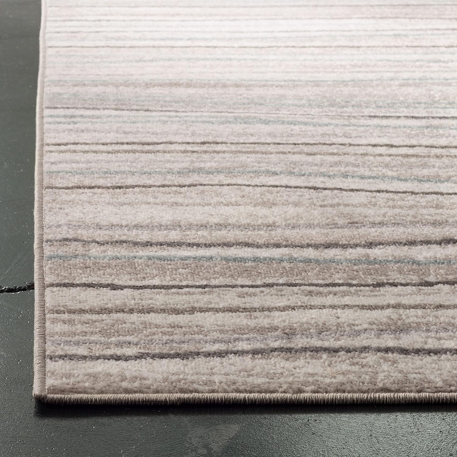 SAFAVIEH Amsterdam Collection AMS111A – Alfombra decorativa de 4 x 6 pies, color crema y beige, diseño moderno de ondas, no desprende pelusa y de
