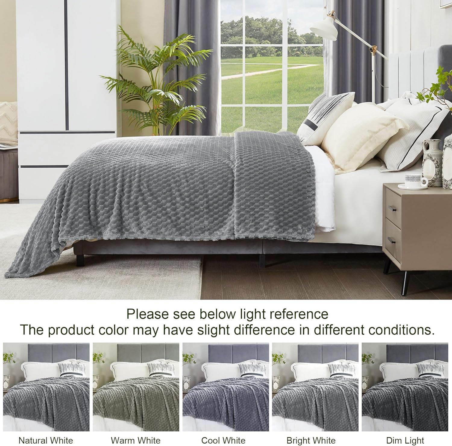 Manta decorativa de forro polar suave para sofá de 50 x 60 pulgadas, lujosa manta de franela de terciopelo con patrón 3D para dormitorio, manta