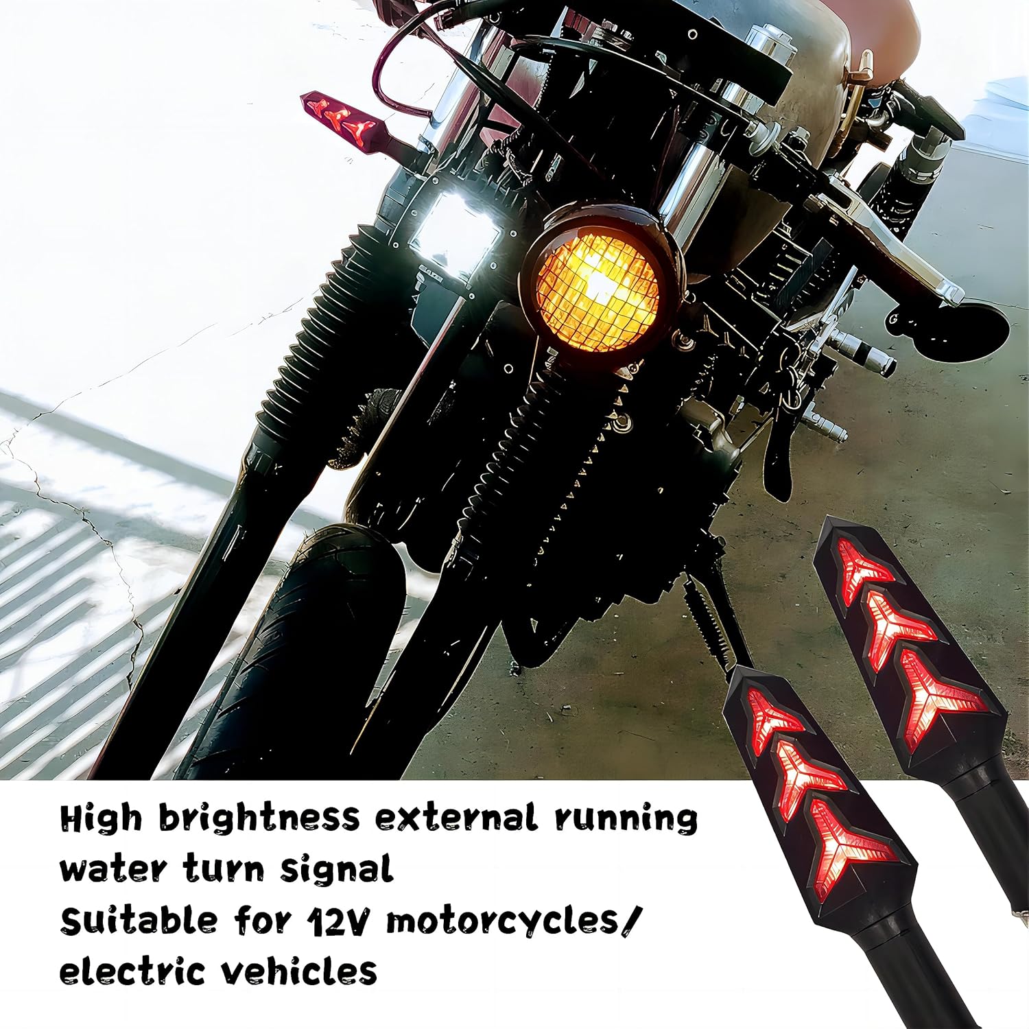 4 luces LED de 12 V para motocicleta, indicadores de flujo universales en forma de Y, luz diurna para motocicleta, motocicleta, scooter, Quad