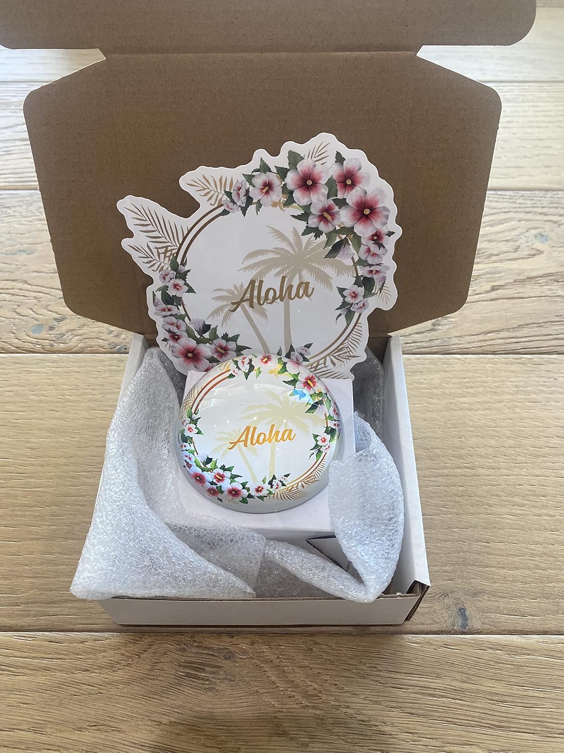Aloha Designs Aloha – Organizador de escritorio pisapapeles, pieza de decoración de mesa, pisapapeles de cúpula de cristal de 3 pulgadas, ideal para