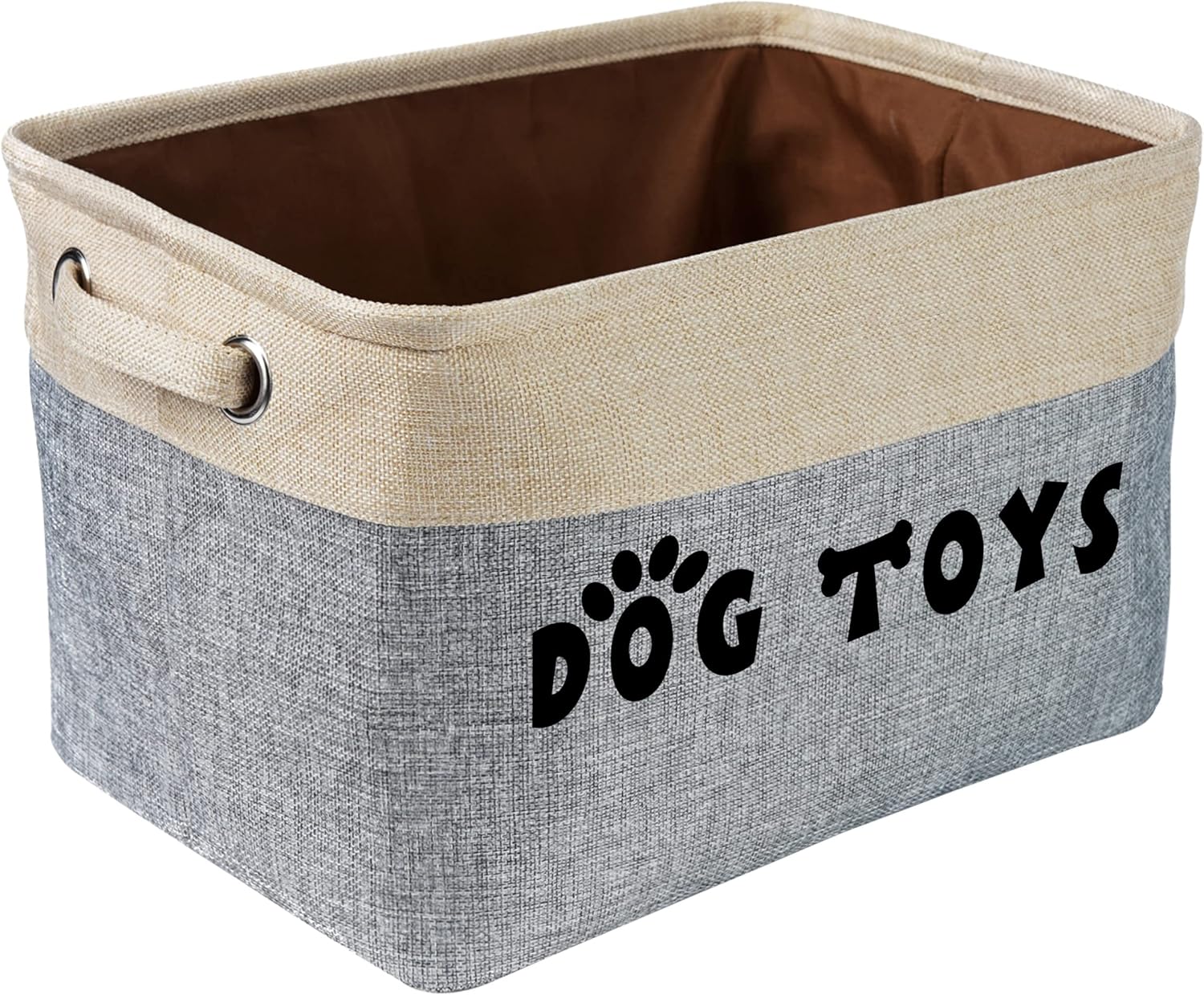 PET ARTIST Cesta de almacenamiento de juguetes para perros no personalizada, gris, 15 pulgadas de largo x 11 pulgadas de ancho x 9 pulgadas de alto