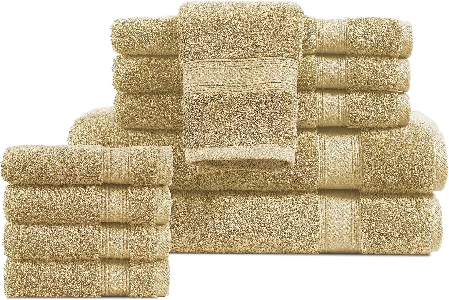 LANE LINEN – Juego de 10toallas de 100% algodón, 2toallas grandes, 4toallas de mano suaves, 4toallitas para el cuerpo, calidad de hotel, de secado
